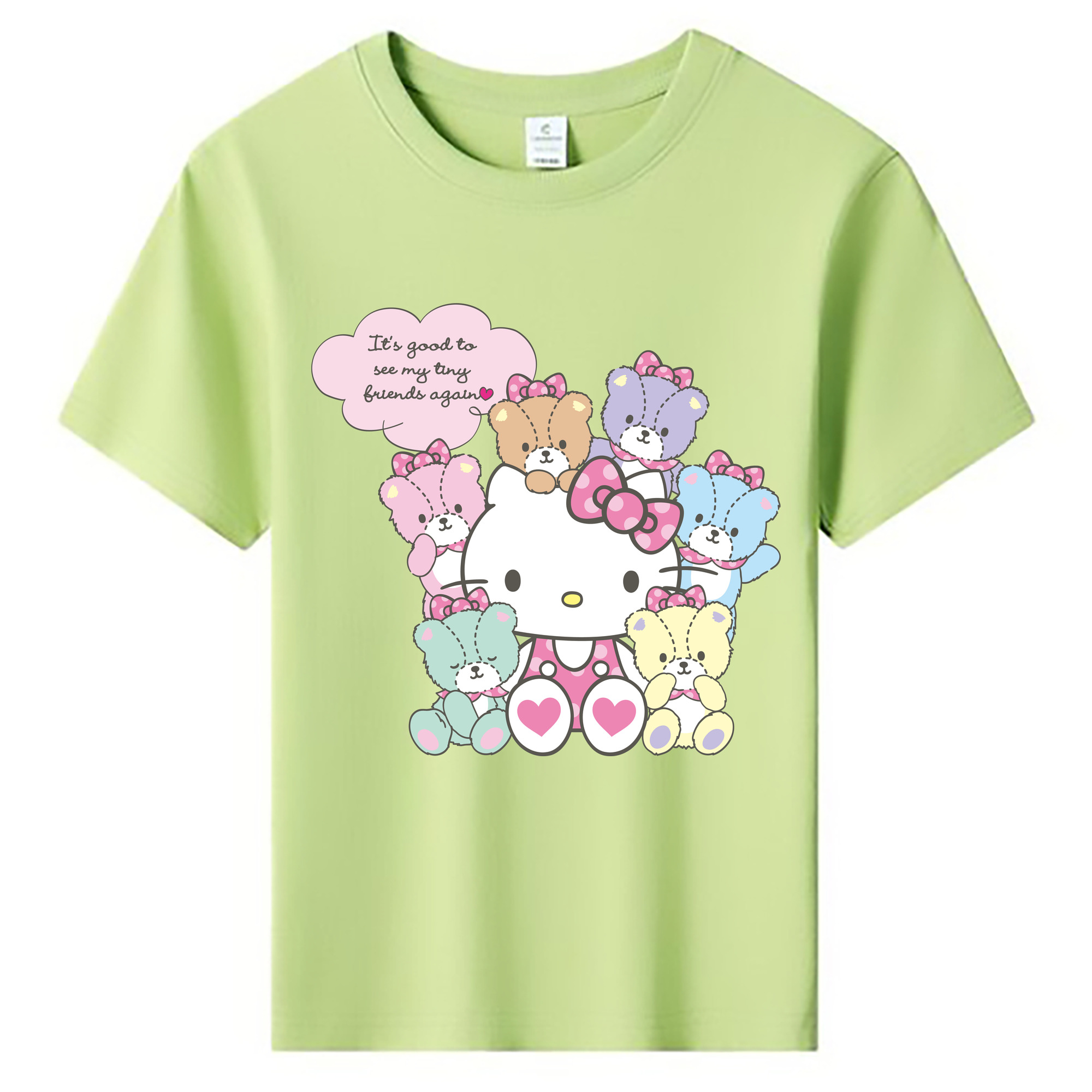 （画像用） Hello Kitty ハローキティ 綿100％キッズTシャツ（フロントプリント）